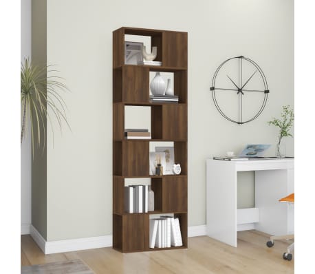 vidaXL Biblioth&egrave;que/S&eacute;parateur de pi&egrave;ce Ch&ecirc;ne marron 60x24x186 cm
