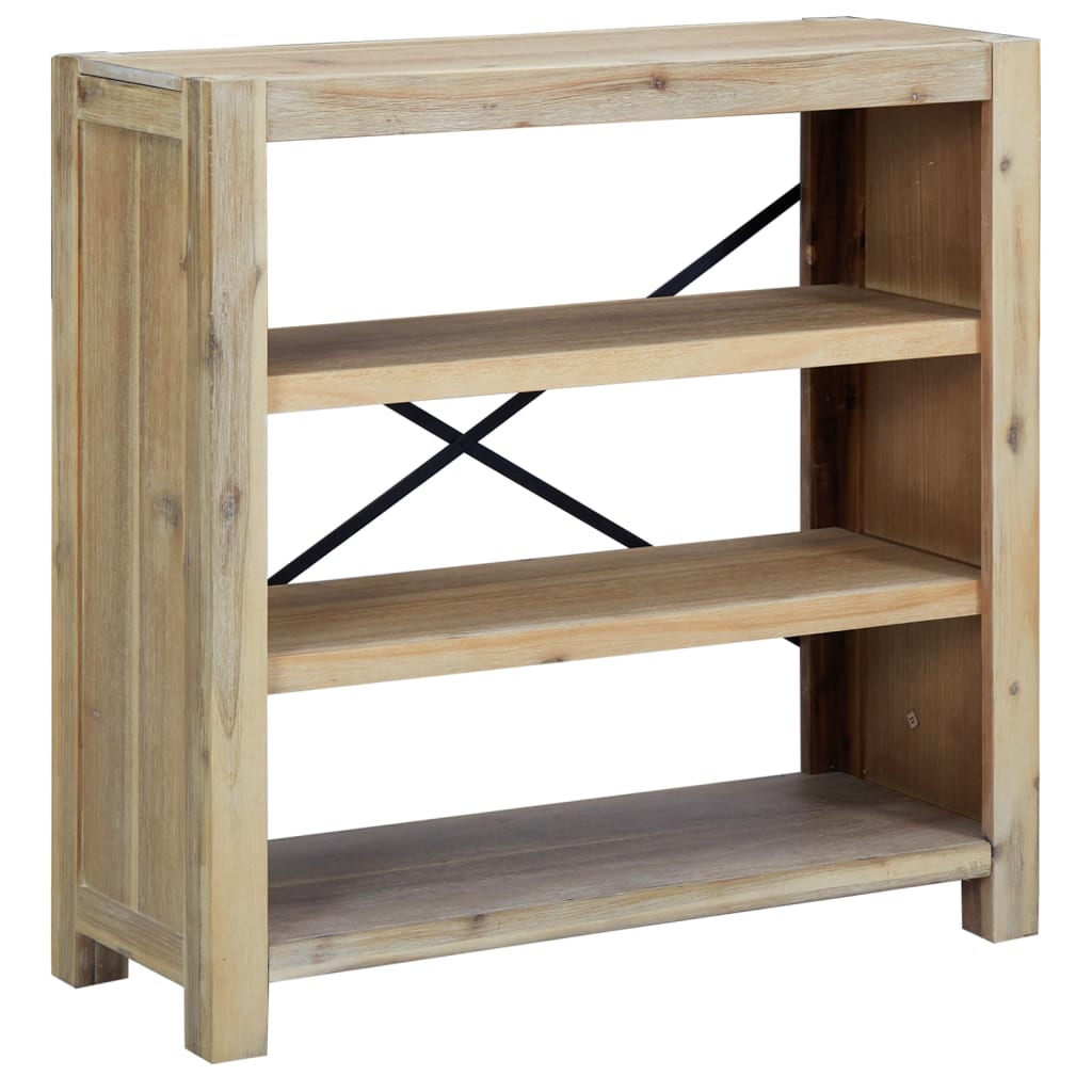 VidaXL 3-Tier Bookcase 80x30x80 Cm Solid Wood Acacia