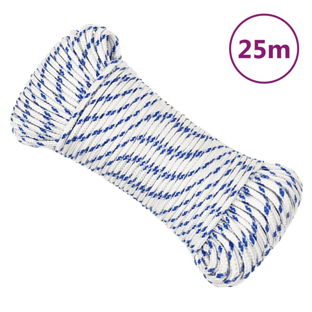 vidaXL Lodní lano bílé 4 mm 25 m polypropylen