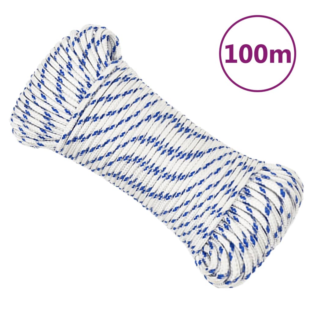 vidaXL Corde de bateau Blanc 4 mm 100 m Polypropylène