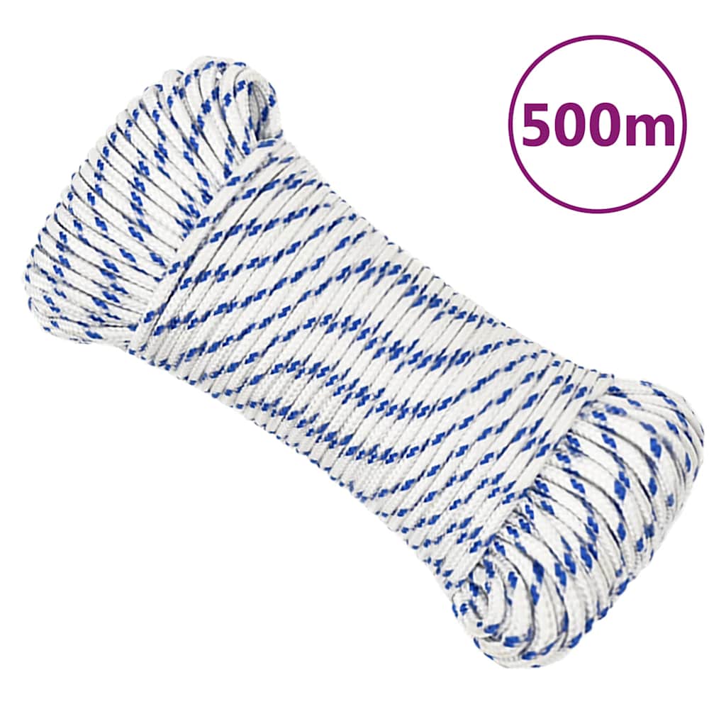 vidaXL Lodní lano bílé 4 mm 500 m polypropylen