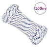 vidaXL paadik&ouml;is, valge, 5 mm, 100 m, pol&uuml;prop&uuml;leen
