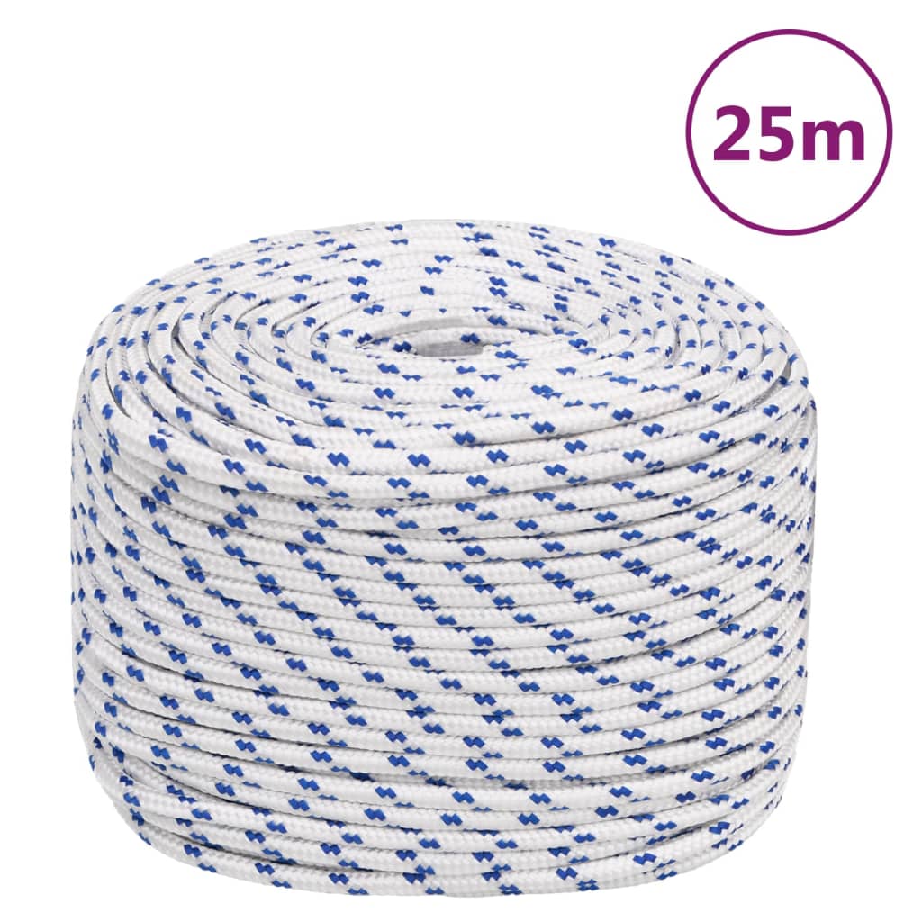 vidaXL Lodní lano bílé 6 mm 25 m polypropylen
