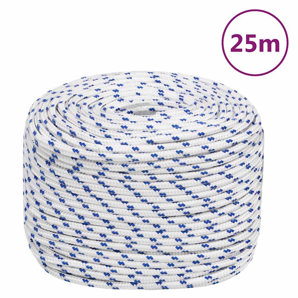 vidaXL tovværk til båd 10 mm 25 m polypropylen hvid