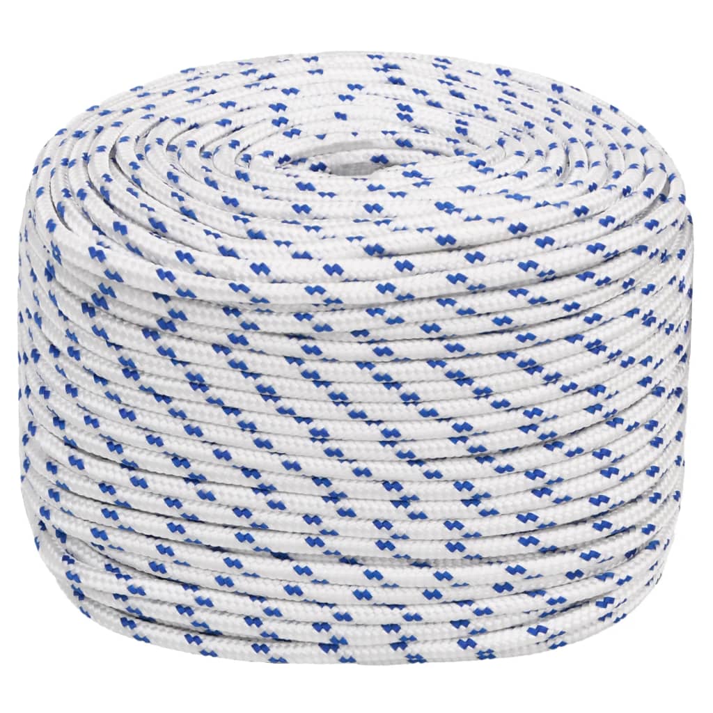 vidaXL Frânghie de barcă, alb, 10 mm, 25 m, polipropilenă