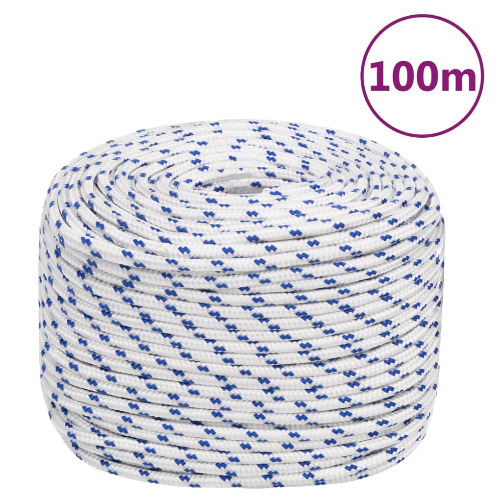 Corde de bateau Blanc 10 mm 100 m Polypropylène