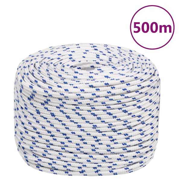 vidaXL paadik&ouml;is, valge, 10 mm, 500 m, pol&uuml;prop&uuml;leen