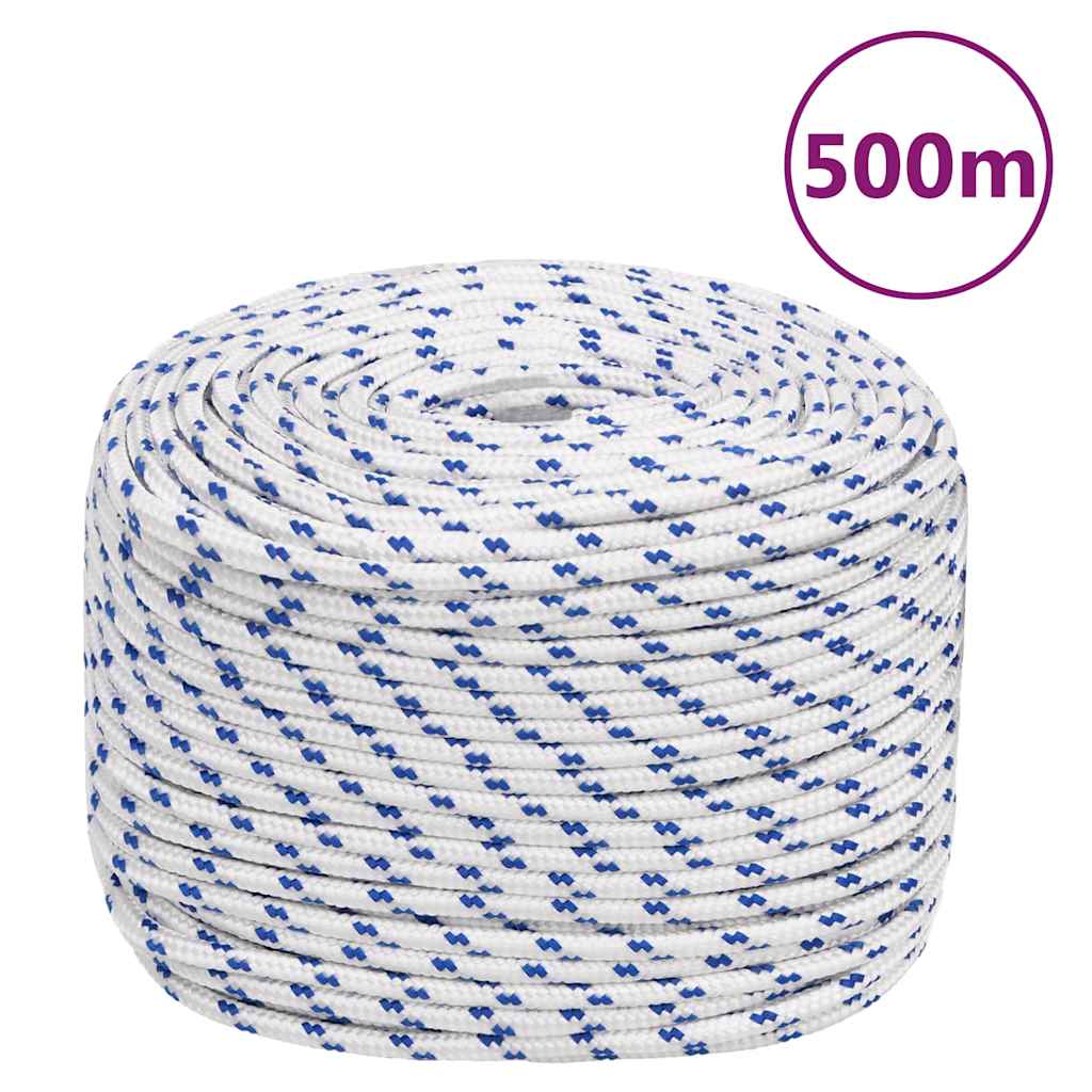vidaXL Lodní lano bílé 10 mm 500 m polypropylen