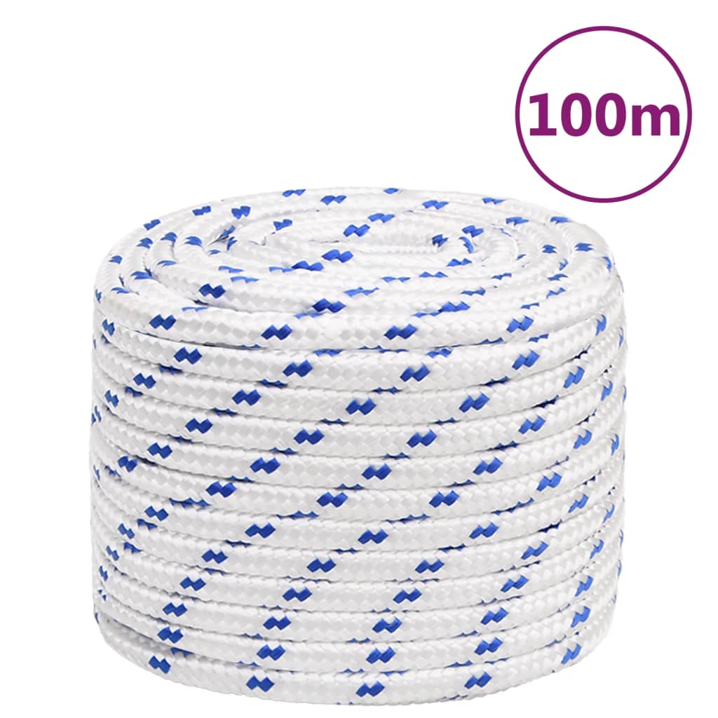 Corde de bateau Blanc 16 mm 100 m Polypropylène
