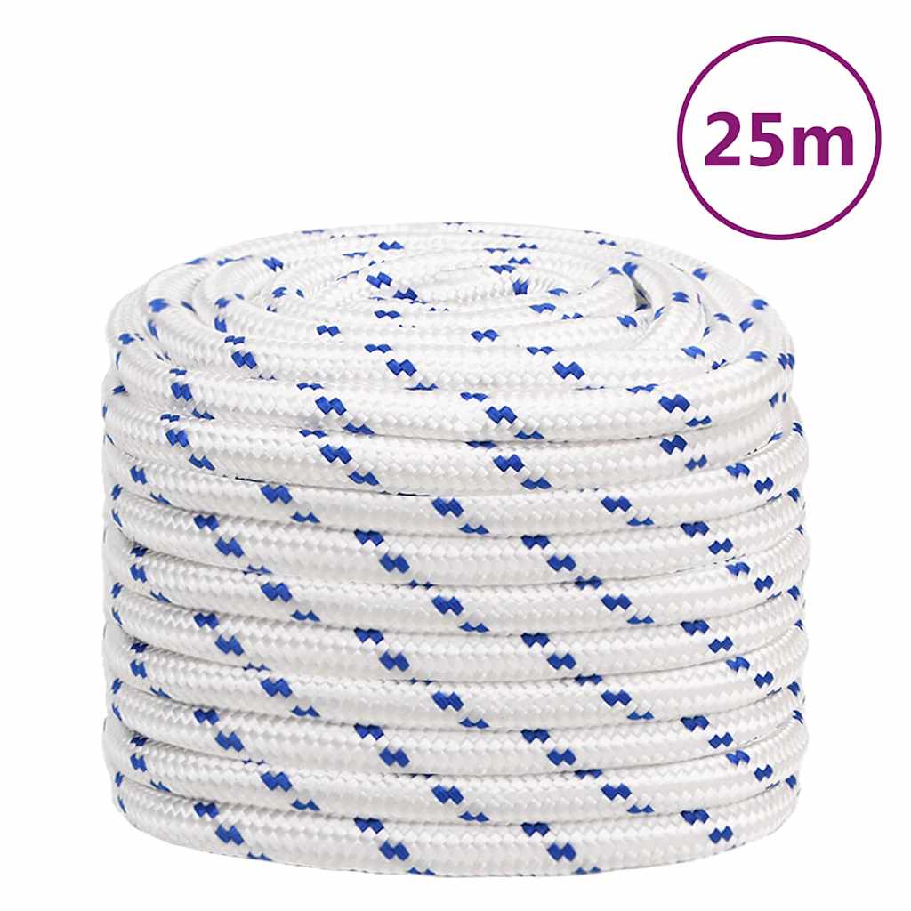 vidaXL Lodní lano bílé 20 mm 25 m polypropylen