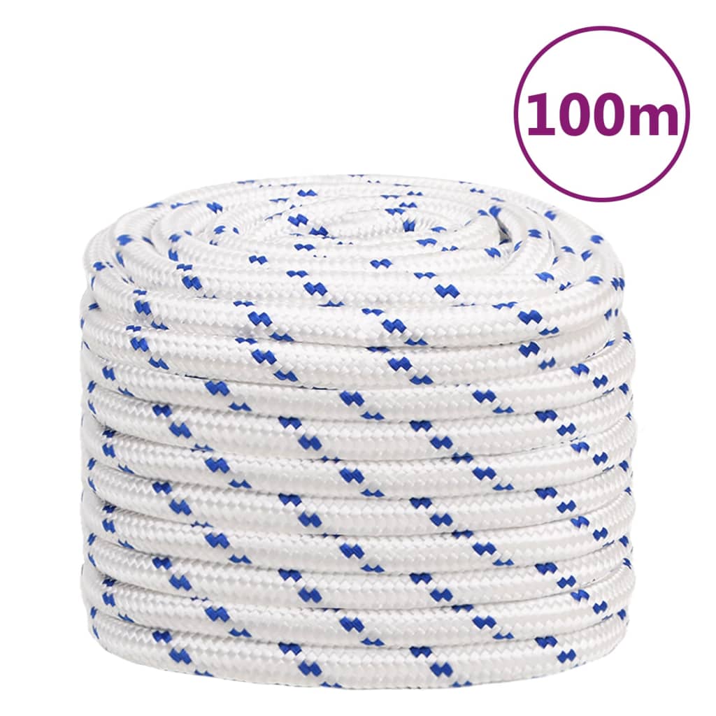 vidaXL Lodní lano bílé 20 mm 100 m polypropylen