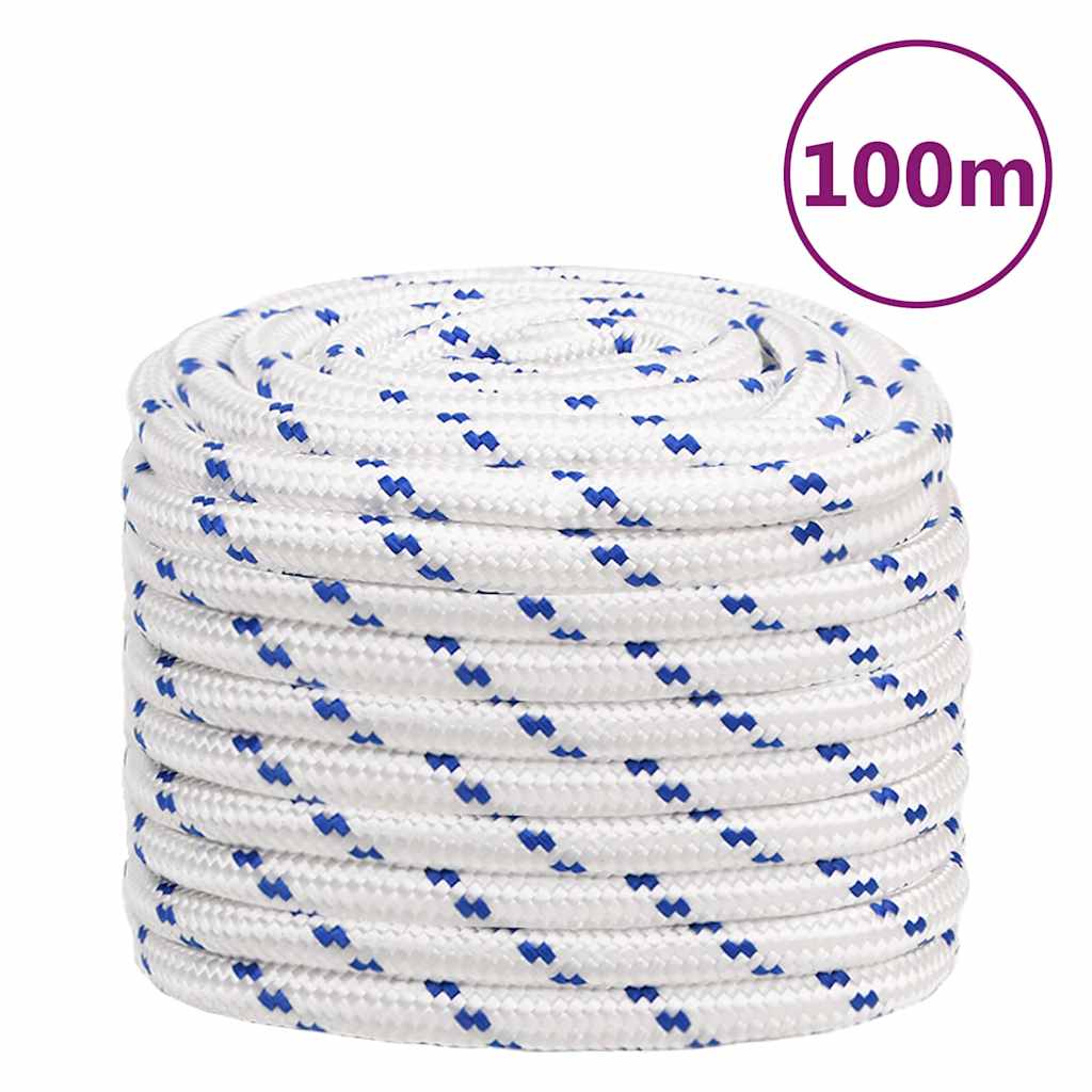vidaXL Lodní lano bílé 20 mm 100 m polypropylen