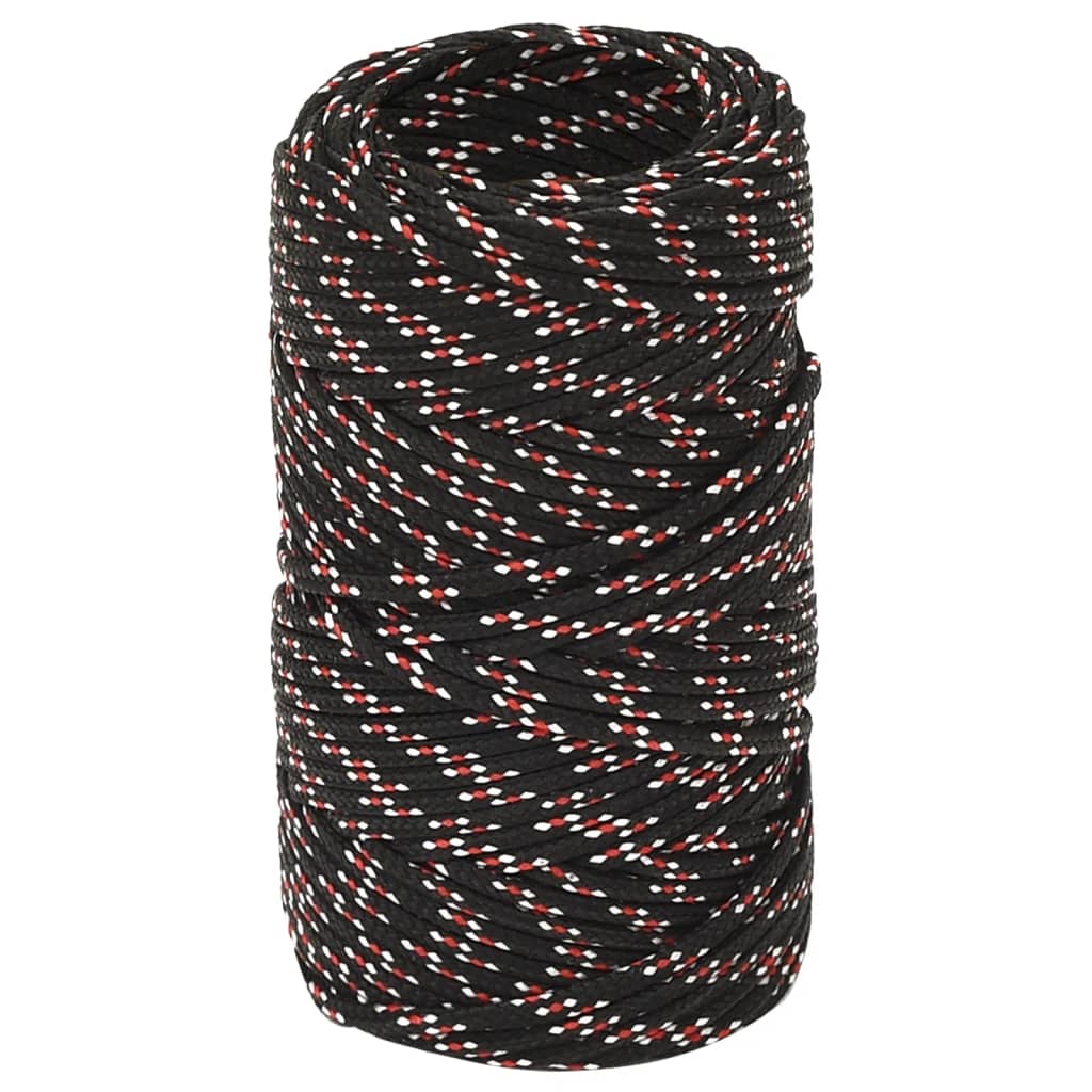 vidaXL Boot touw 2 mm 50 m polypropyleen zwart afbeelding