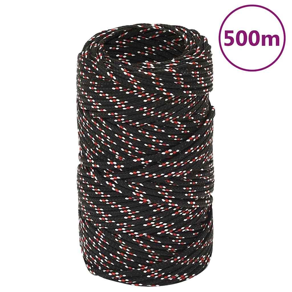 vidaXL Lodní lano černé 2 mm 500 m polypropylen