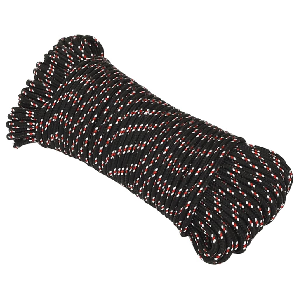 vidaXL Boot touw 3 mm 100 m polypropyleen zwart afbeelding
