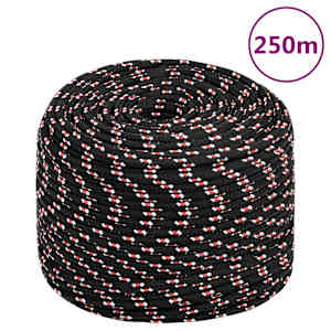 Pracovní lano černé 6 mm 250 m polypropylen - obrázek 1