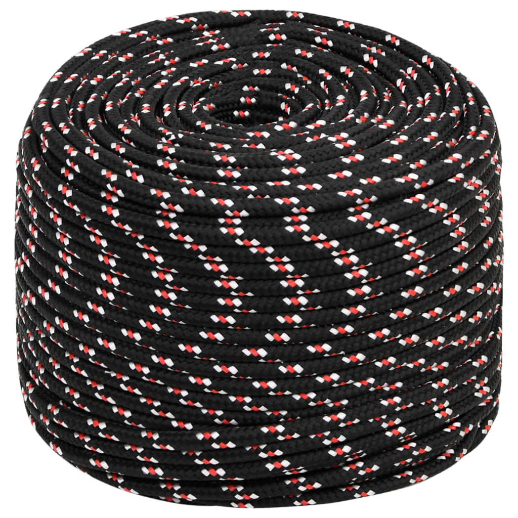 vidaXL Boot touw 6 mm 250 m polypropyleen zwart afbeelding