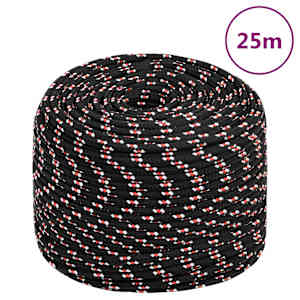 Pracovní lano černé 8 mm 25 m polypropylen - obrázek 1