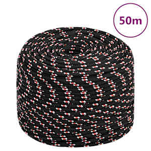 Lodní lano černé 8 mm 50 m polypropylen - obrázek 1