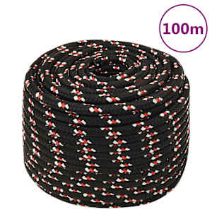 Lodní lano černé 12 mm 100 m polypropylen - obrázek 1