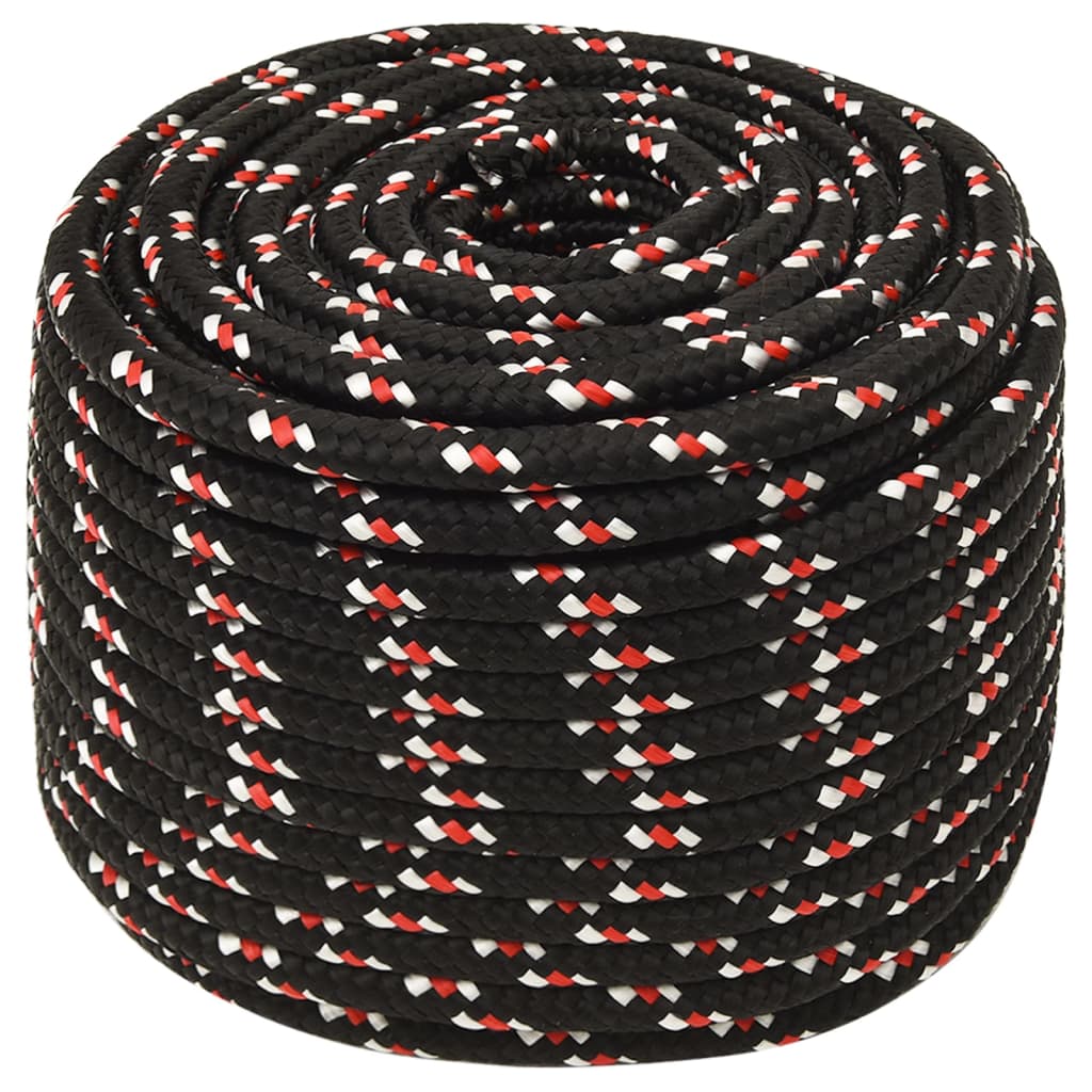 vidaXL Boot touw 14 mm 25 m polypropyleen zwart afbeelding