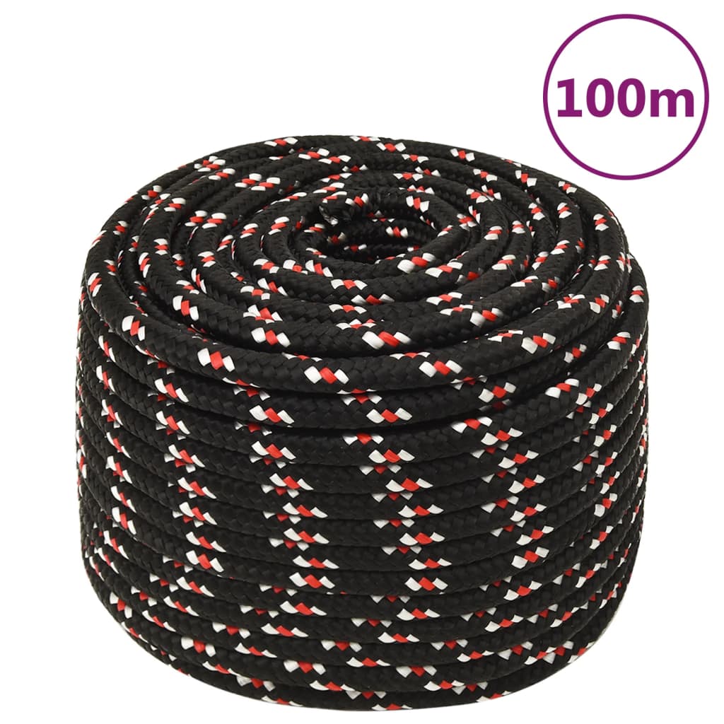 Corde de bateau Noir 14 mm 100 m Polypropylène