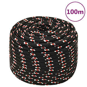 Lodní lano černé 14 mm 100 m polypropylen - obrázek 1
