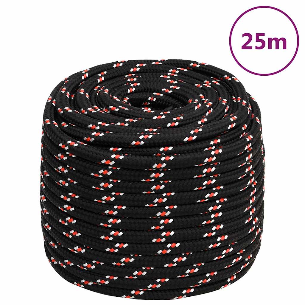 vidaXL Lodní lano černé 18 mm 25 m polypropylen