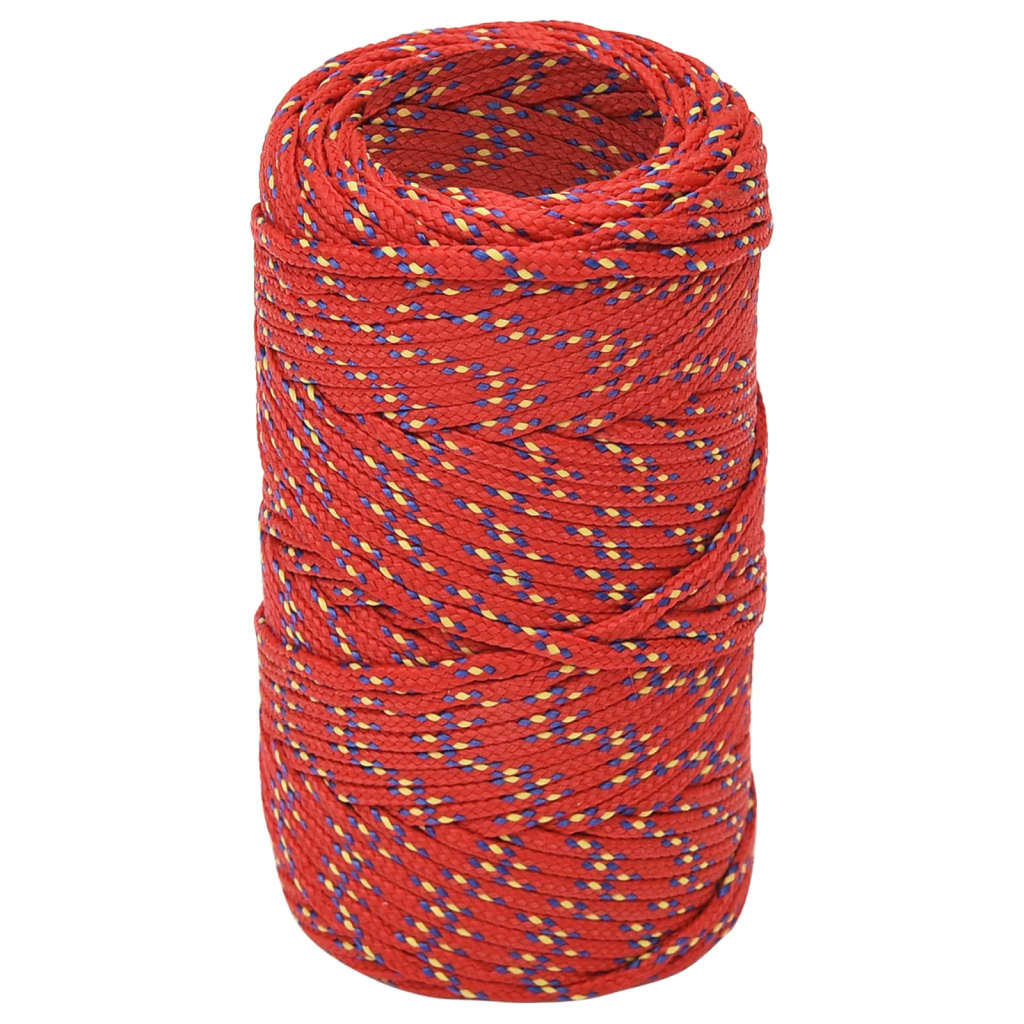 vidaXL Boottouw 2 mm 100 m polypropyleen rood afbeelding