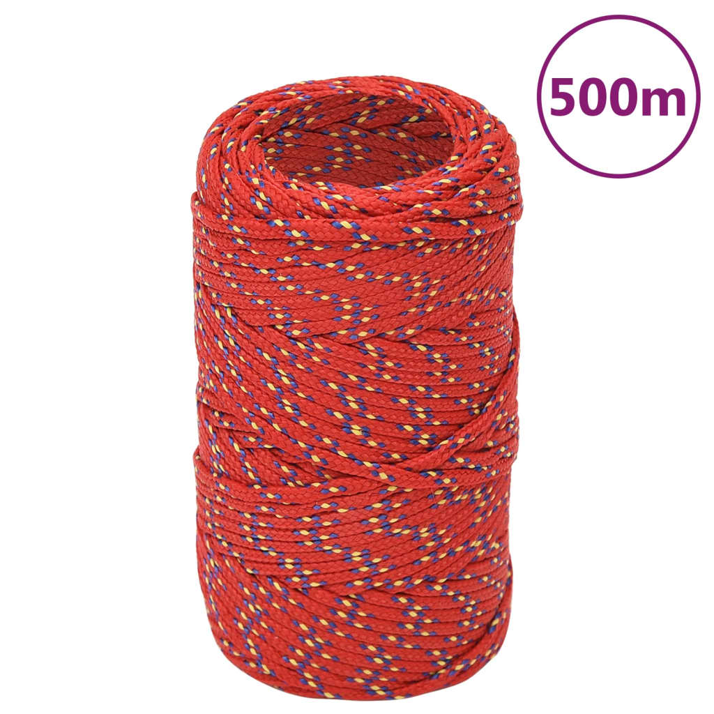 Corde de bateau Rouge 2 mm 500 m Polypropylène