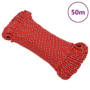 Lodní lano červené 5 mm 50 m polypropylen - obrázek 1