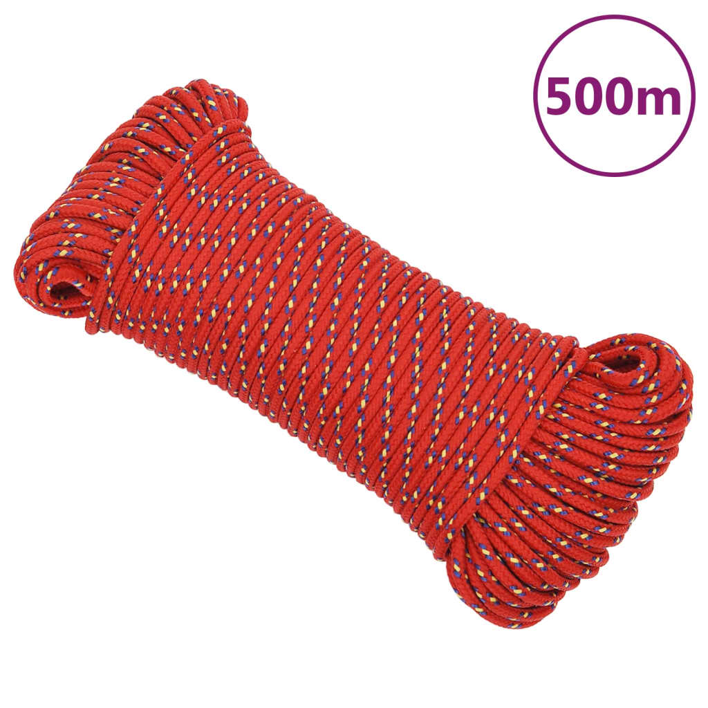 vidaXL Bootsseil Rot 5 mm 500 m Polypropylen