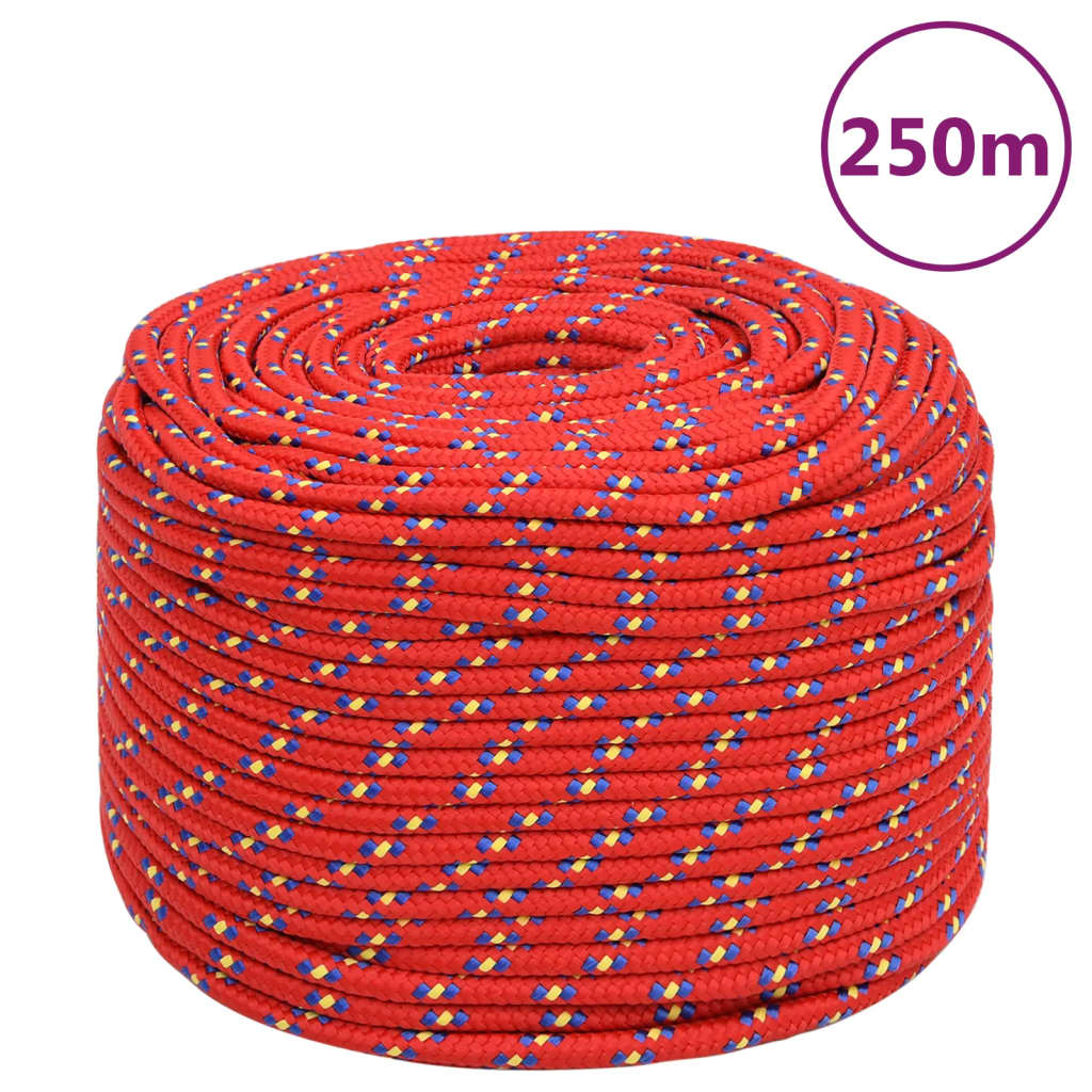 Corde de bateau Rouge 8 mm 250 m Polypropylène