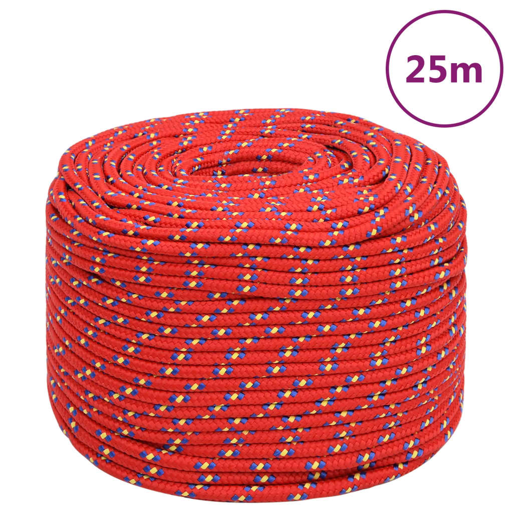 Corde de bateau Rouge 10 mm 25 m Polypropylène