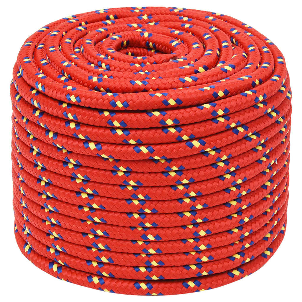 vidaXL Boottouw 12 mm 25 m polypropyleen rood afbeelding