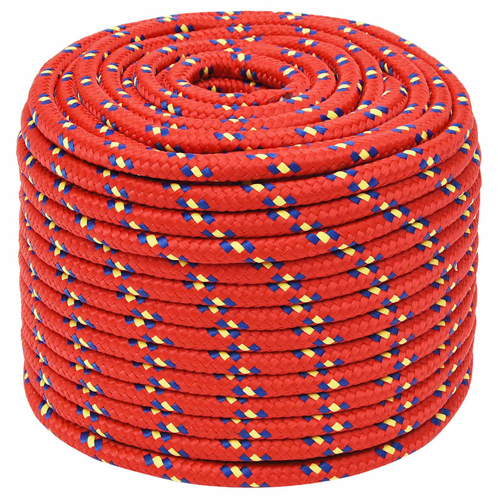 VidaXL Boottouw 12 Mm 25 M Polypropyleen Rood