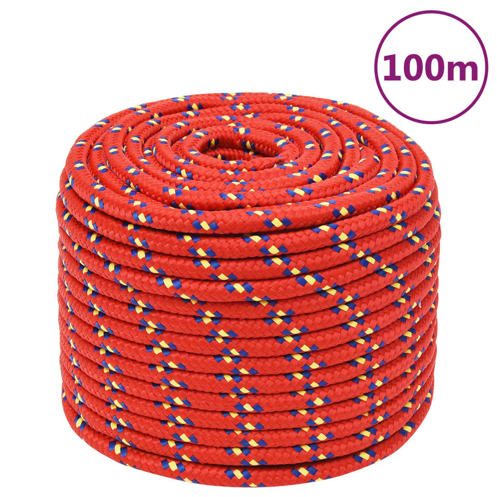 Corde de bateau Rouge 14 mm 100 m Polypropylène