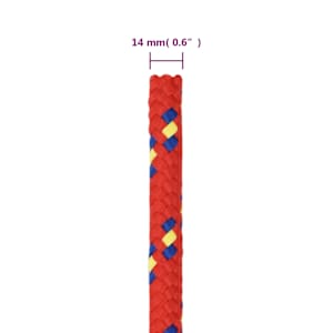 Lodní lano červené 14 mm 100 m polypropylen - obrázek 6