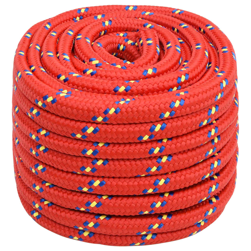 vidaXL Boottouw 20 mm 100 m polypropyleen rood afbeelding