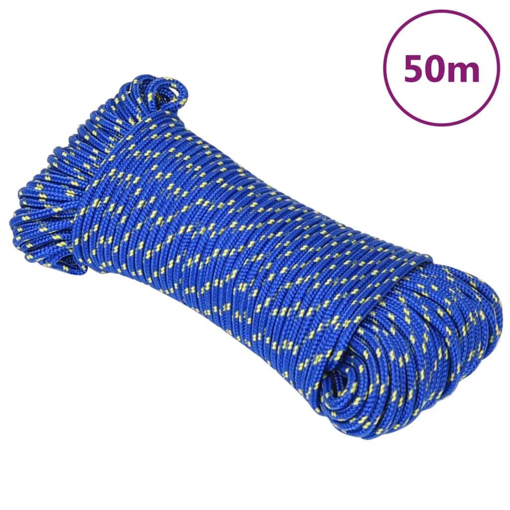 vidaXL Lodní lano modré 4 mm 50 m polypropylen