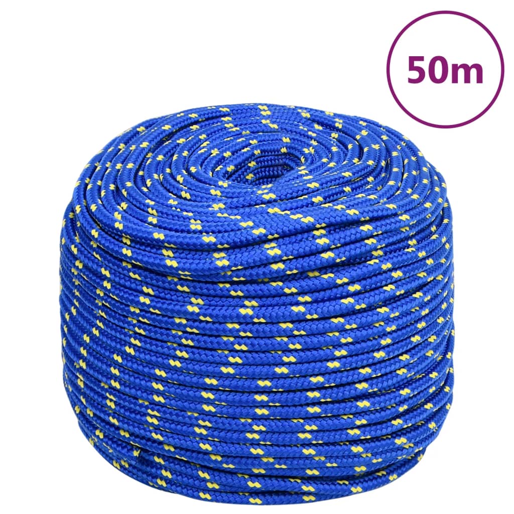 vidaXL Frânghie de barcă, albastru, 8 mm, 50 m, polipropilenă