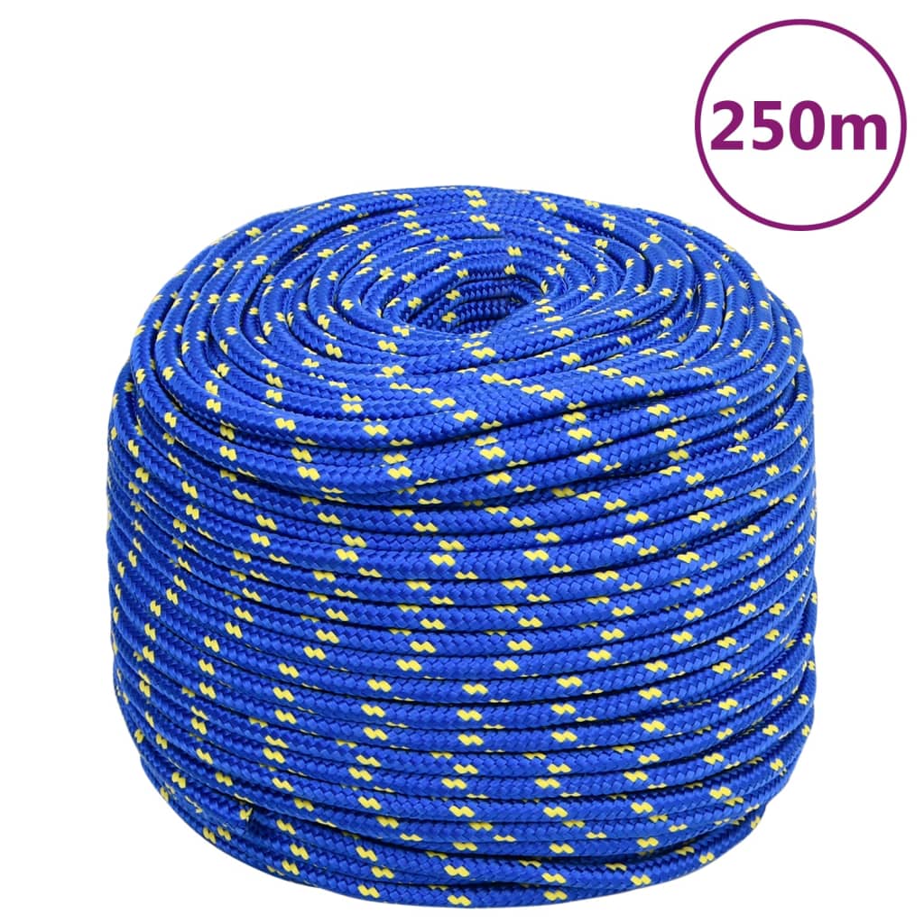 vidaXL Frânghie de barcă, albastru, 8 mm, 250 m, polipropilenă