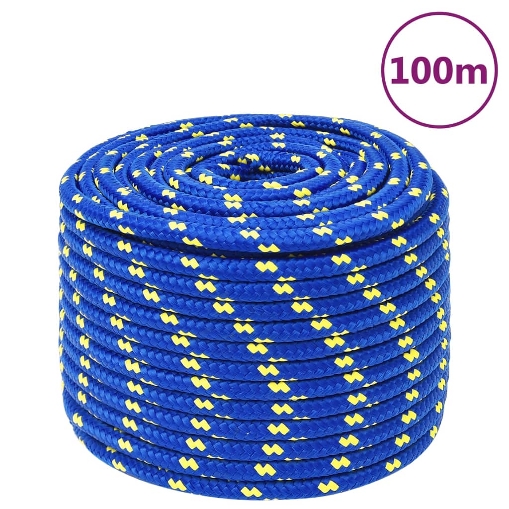 vidaXL Bootsseil Blau 14 mm 100 m Polypropylen