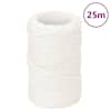 vidaXL paadik&ouml;is, t&auml;isvalge, 2 mm, 25 m, pol&uuml;prop&uuml;leen