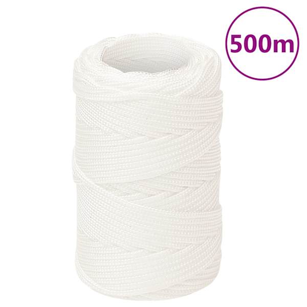 vidaXL paadik&ouml;is, t&auml;isvalge, 2 mm, 500 m, pol&uuml;prop&uuml;leen