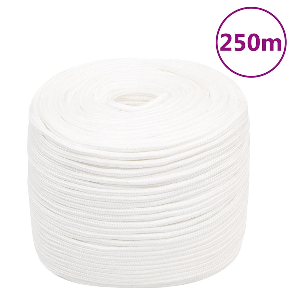 vidaXL Lodní lano celobílé 8 mm 250 m polypropylen
