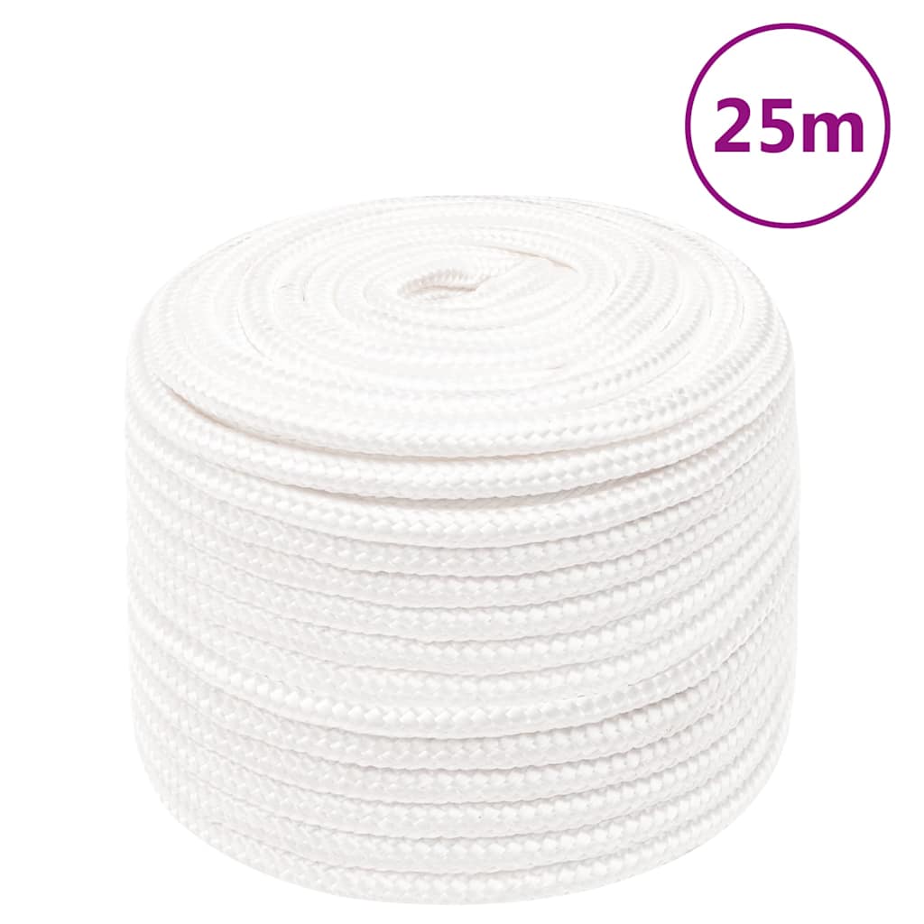 vidaXL Lodní lano celobílé 12 mm 25 m polypropylen
