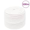 vidaXL paadik&ouml;is, t&auml;isvalge, 12 mm, 100 m, pol&uuml;prop&uuml;leen