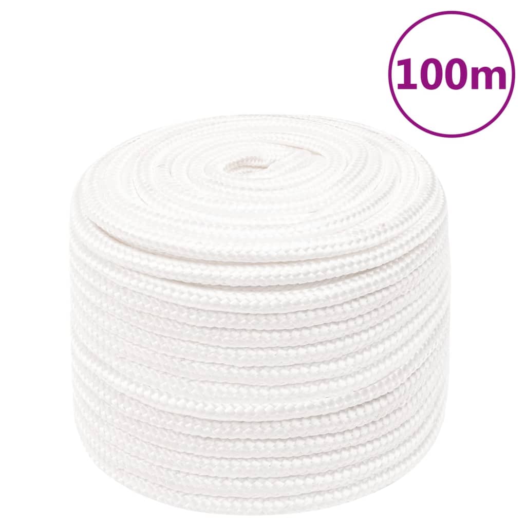 vidaXL Lodní lano celobílé 12 mm 100 m polypropylen
