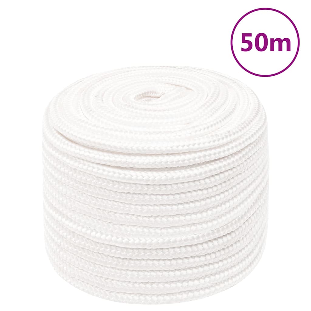 vidaXL tovværk til båd 14 mm 50 m polypropylen hvid